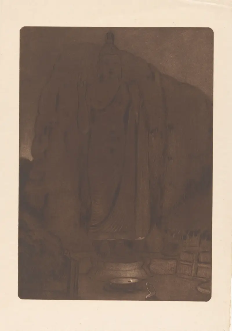 Bilden av Buddhastatyn i Avukana vid Kekirawa på Sri Lanka av Wijnand Otto Jan Nieuwenkamp