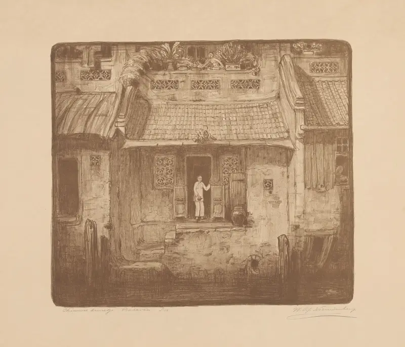 Chineesch buurtje. Batavia av Wijnand Otto Jan Nieuwenkamp
