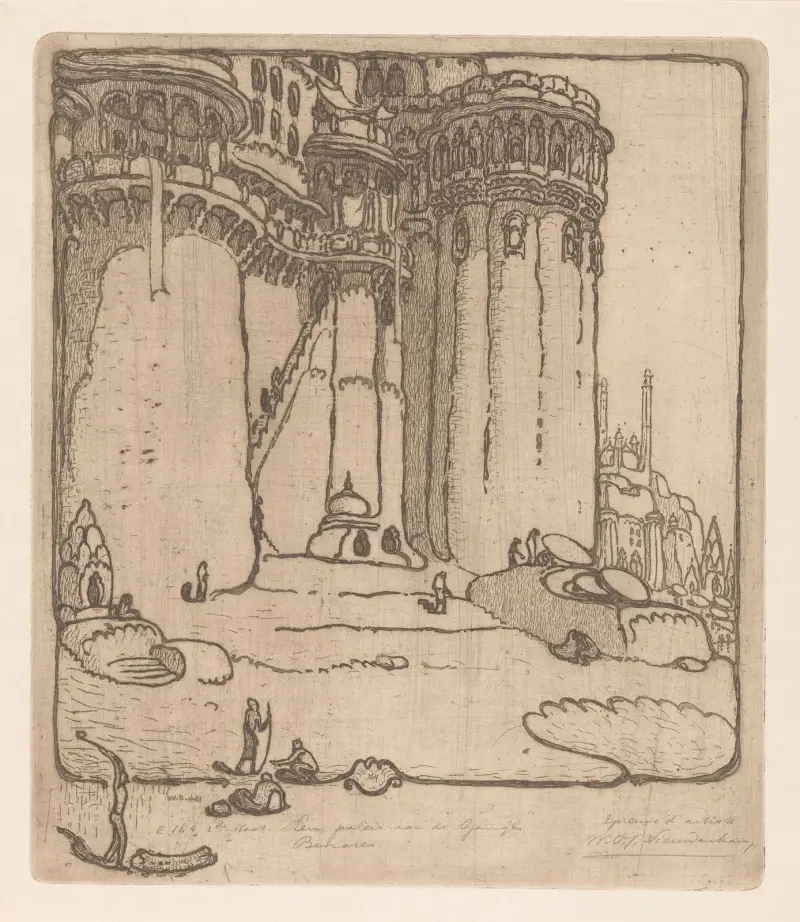 Ett palats vid Ganges, Benares av Wijnand Otto Jan Nieuwenkamp