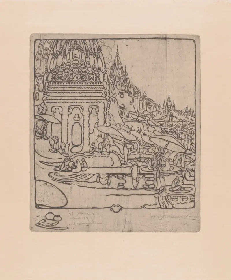 Ett tempel vid Ganges av Wijnand Otto Jan Nieuwenkamp