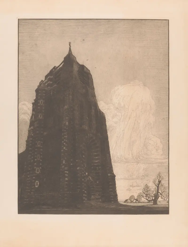 Blick auf den Turm von Ransdorp, 1898 von Wijnand Otto Jan Nieuwenkamp