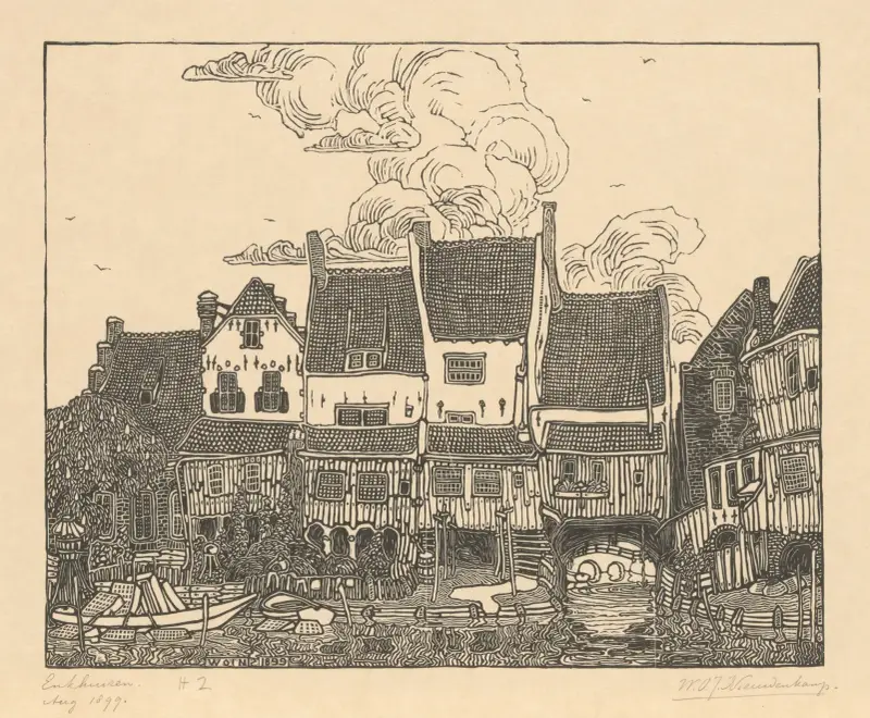 Hamnen i Enkhuizen av Wijnand Otto Jan Nieuwenkamp