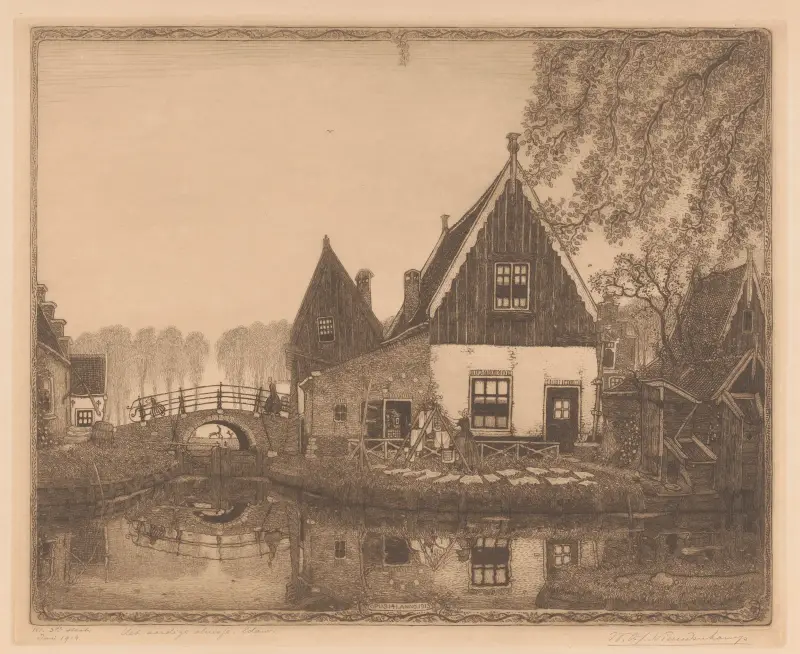 Den trevliga slussen. Edam av Wijnand Otto Jan Nieuwenkamp