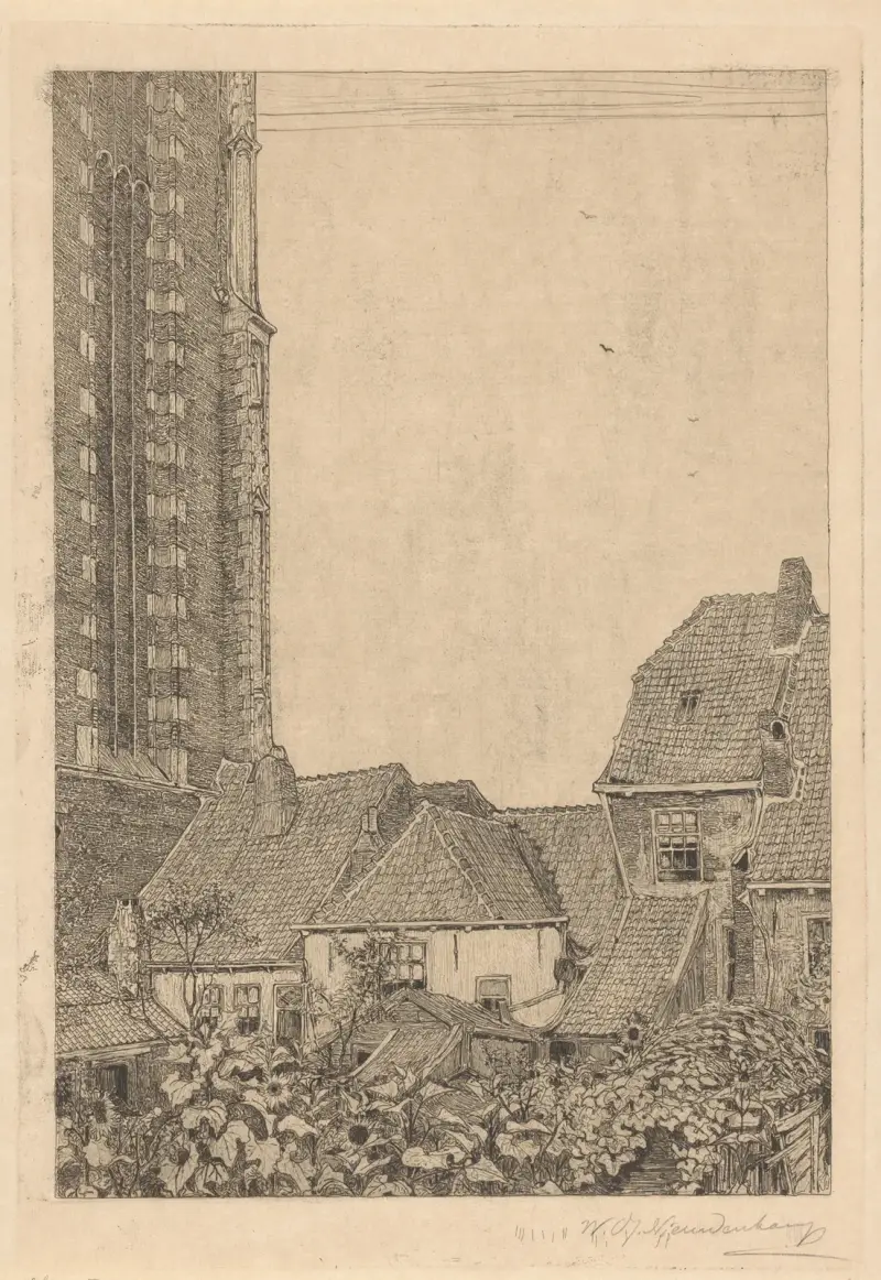 Hus vid Onze-Lieve-Vrouwetornet i Amersfoort av Wijnand Otto Jan Nieuwenkamp