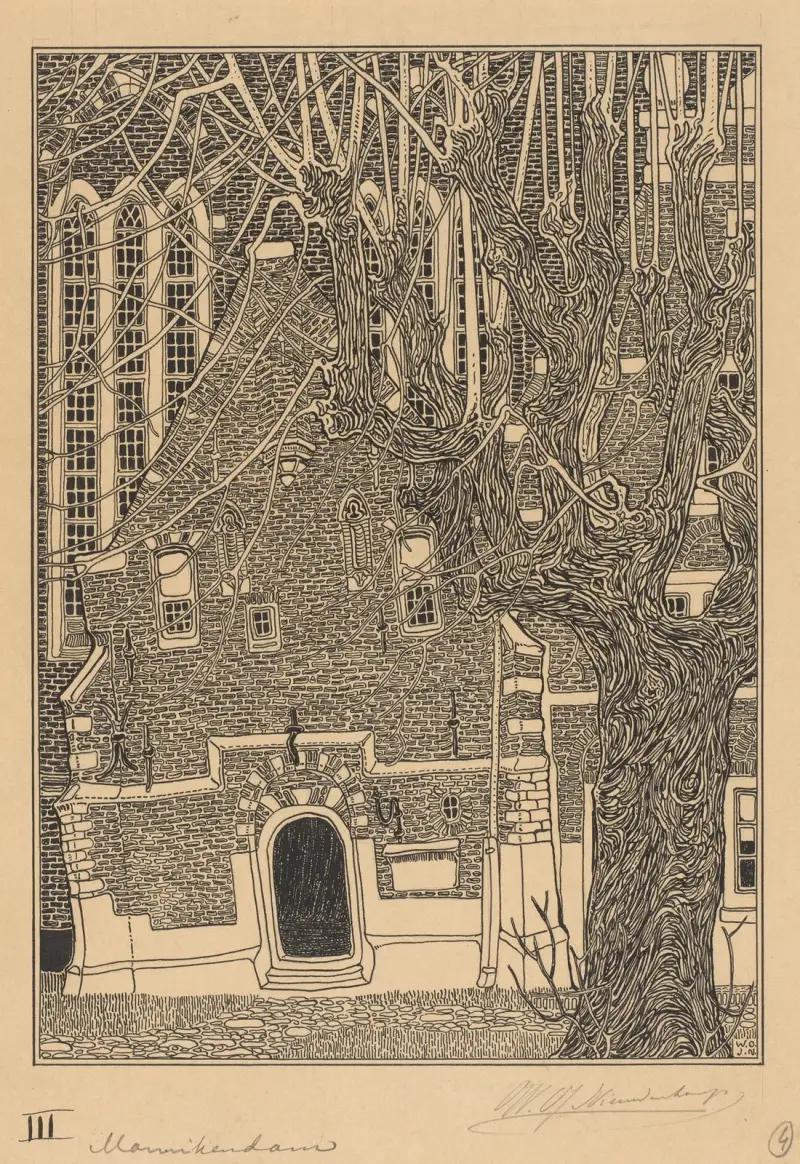 Ingången till Grote eller Sint-Nicolaaskerk i Monnickendam av Wijnand Otto Jan Nieuwenkamp