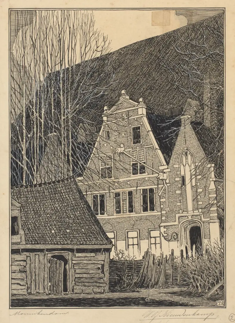 Nordseite der Grote of Sint-Nicolaaskerk in Monnickendam, 1897 – Nr. 2 von Wijnand Otto Jan Nieuwenkamp
