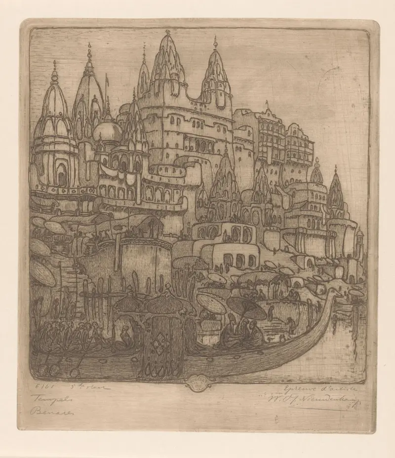 Tempels, Benares av Wijnand Otto Jan Nieuwenkamp
