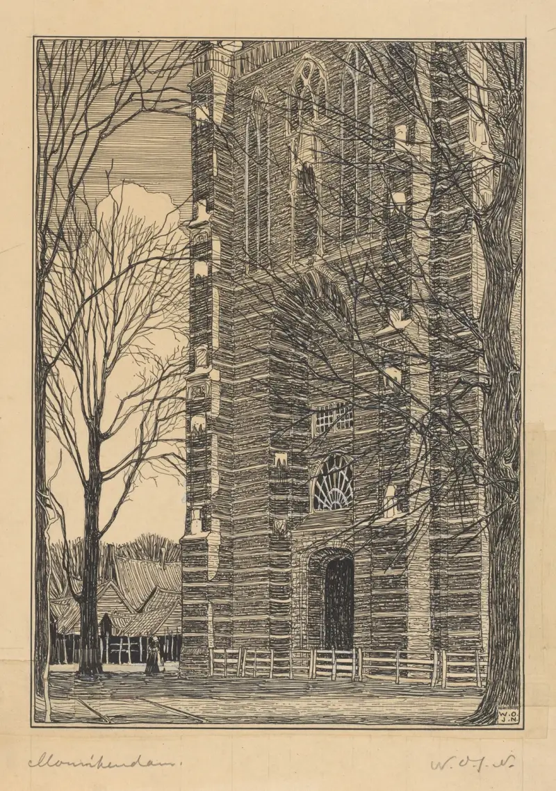 Turm der Grote of Sint-Nicolaaskerk in Monnickendam von Wijnand Otto Jan Nieuwenkamp
