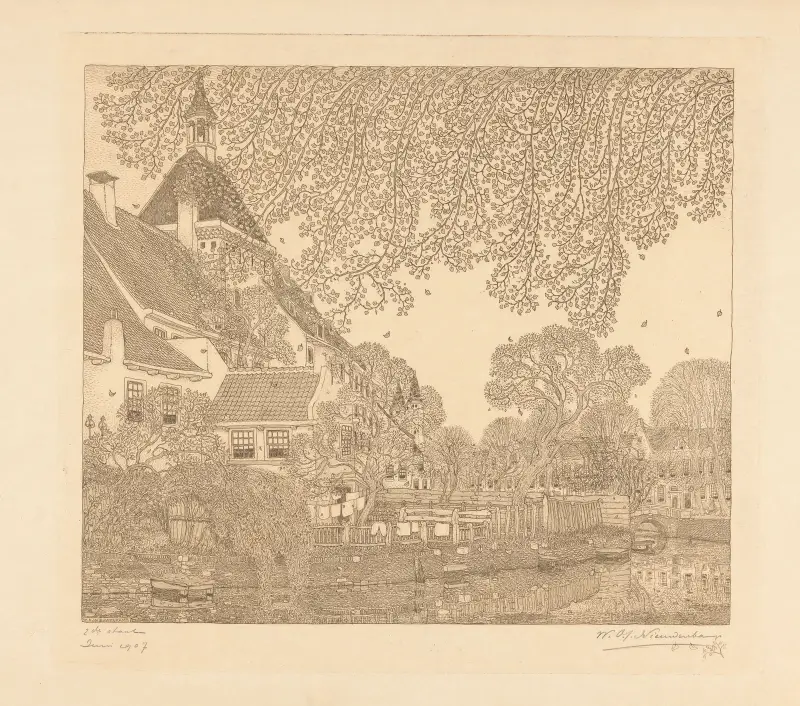 Fallande löv, Amersfoort av Wijnand Otto Jan Nieuwenkamp
