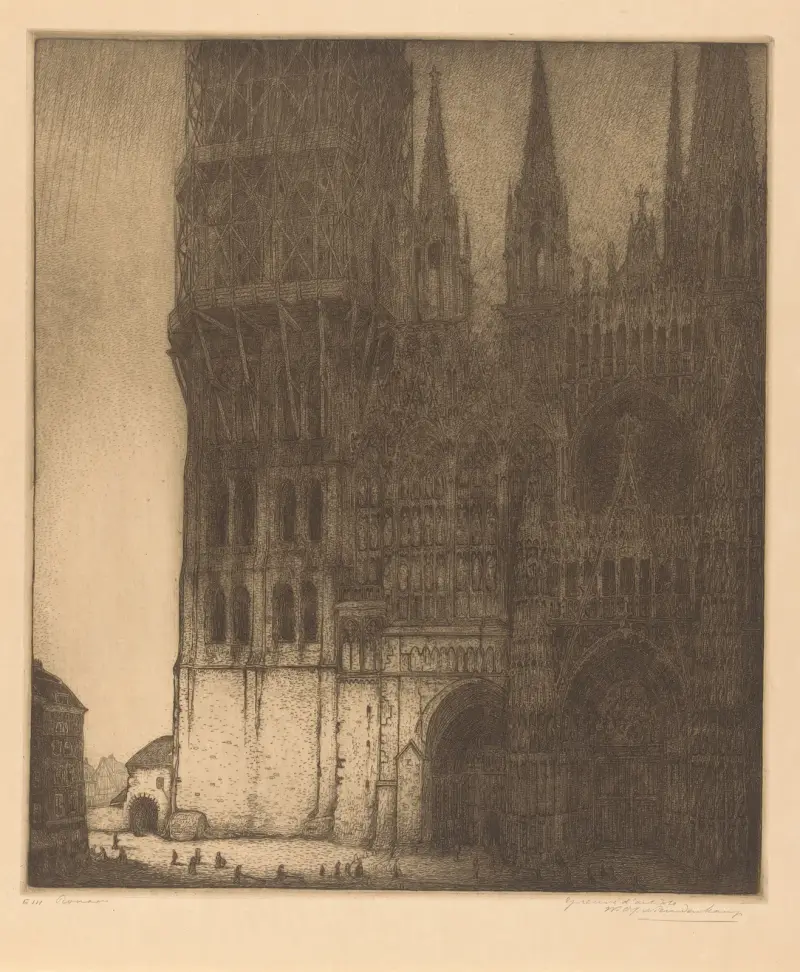 Fasaden av katedralen Notre-Dame i Rouen av Wijnand Otto Jan Nieuwenkamp