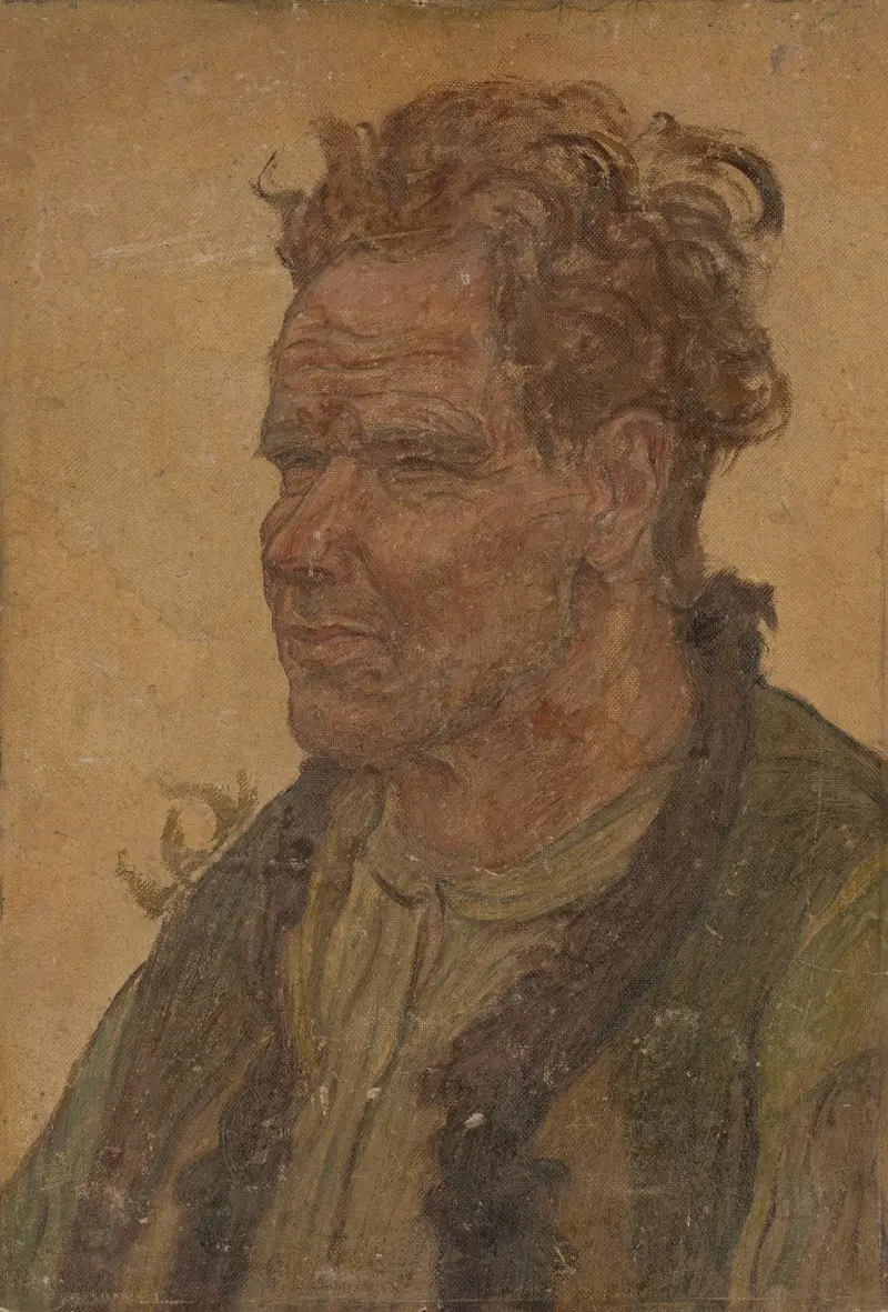Man with unkempt hair av Jan Rembowski