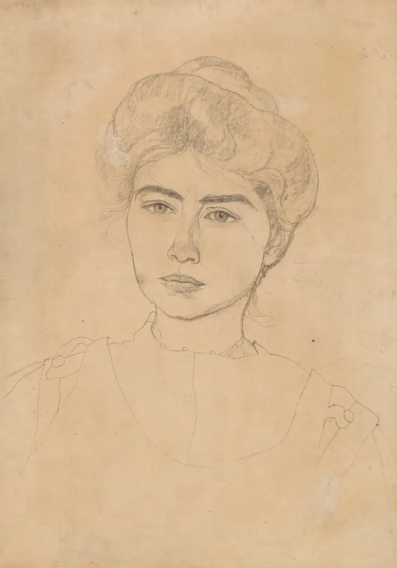 Portrait of a young woman av Jan Rembowski