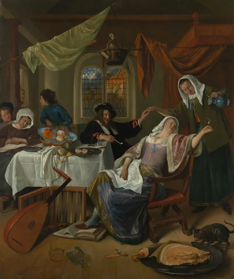 Det utsvävande hushållet av Jan Steen