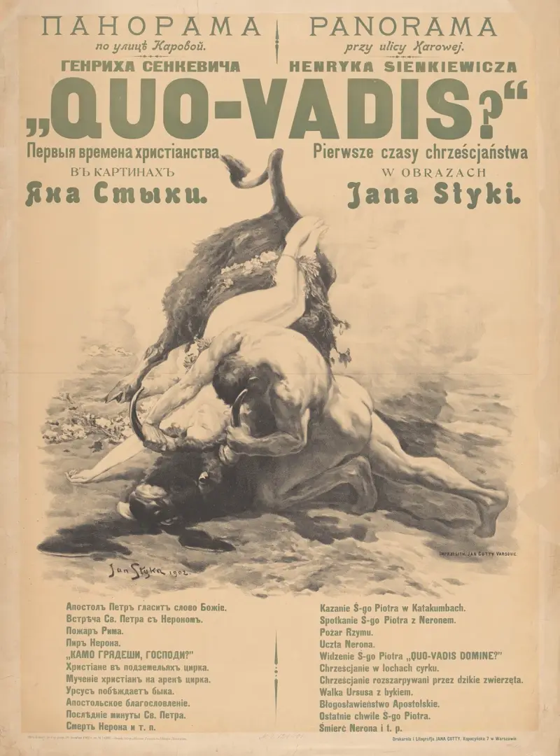 Panorama över Henryk Sienkiewiczs 'Quo Vadis' av Jan Styka