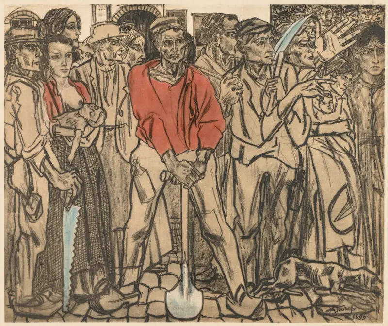 A Group of Laborers av Jan Toorop