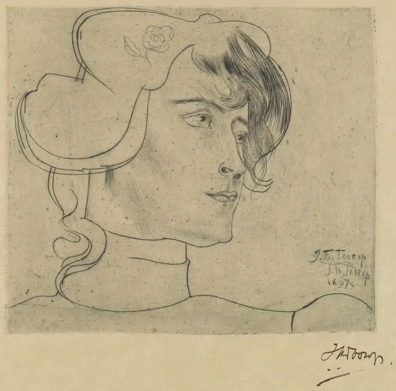 Frauenkopf (Marguérite Adolphine Helfrich) von Jan Toorop