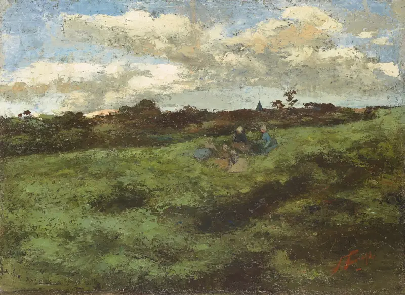 Barn på sanddynen – Landskap vid Bryssel av Jan Toorop
