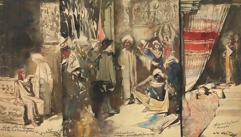 Große indische Triptychon von Jan Toorop
