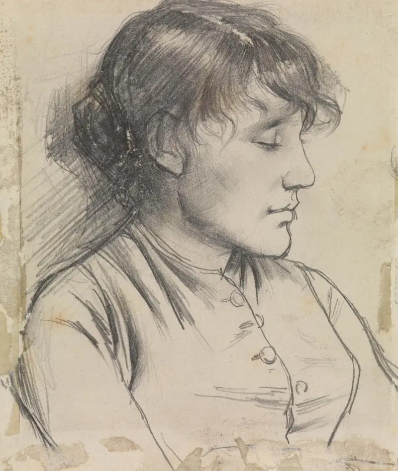 Portrait of a Woman with Closed Eyes av Jan Toorop