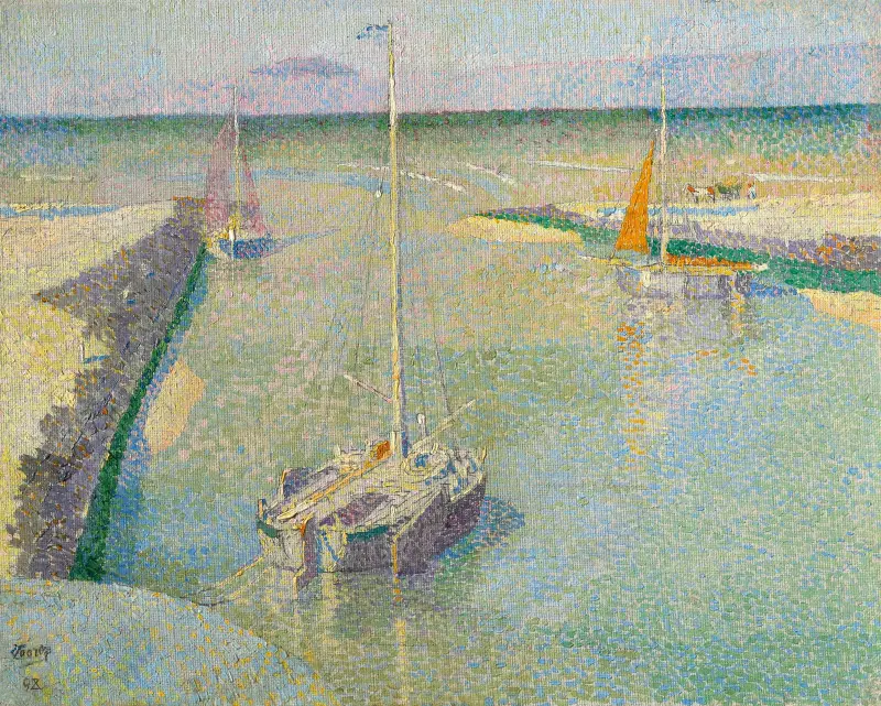 Rhens utlopp eller Katwijks hamn av Jan Toorop