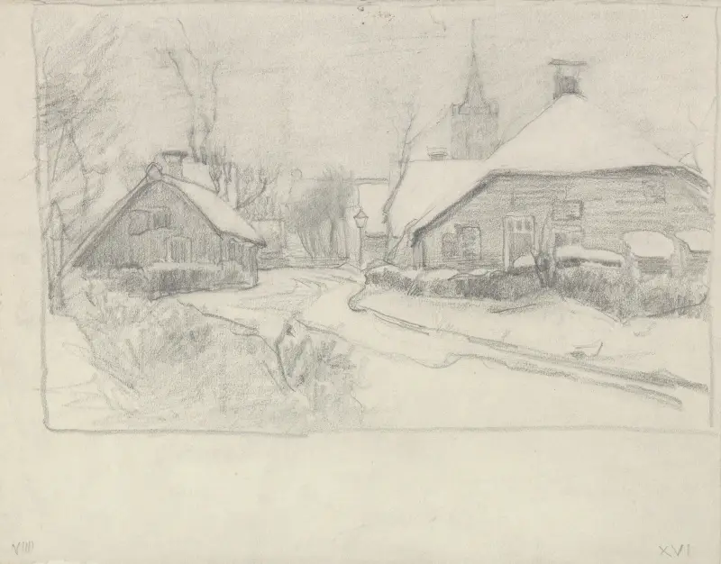 Verschneites Dorf von Jan Veth
