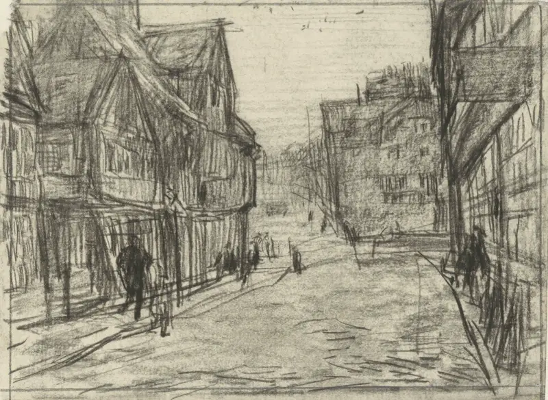 Utsikt i en by av Jan Veth