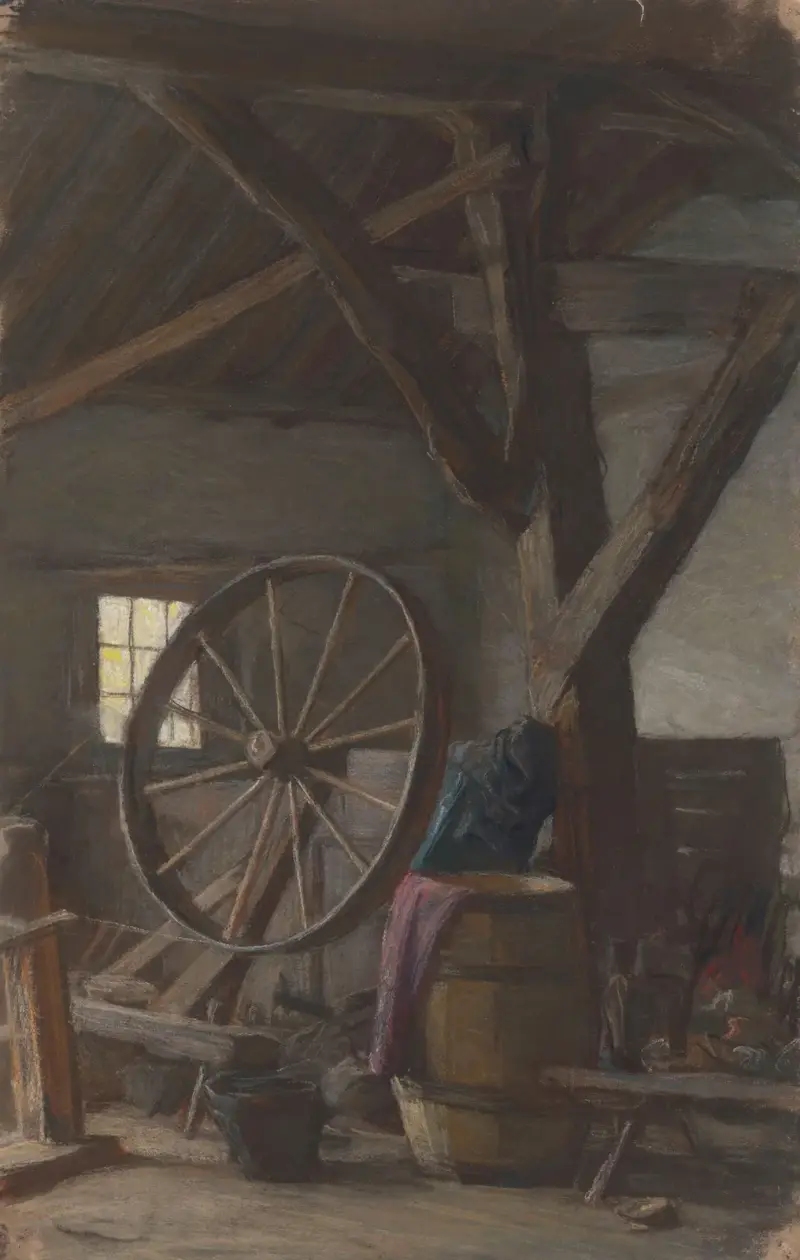Interieur einer Bauernscheune von Jan Veth