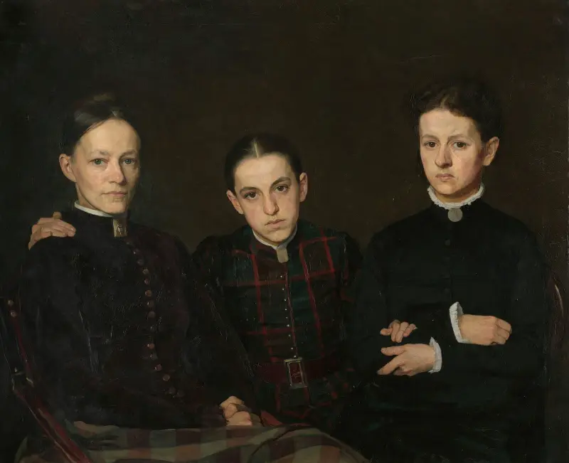 Portrait of Cornelia, Clara and Johanna Veth av Jan Veth