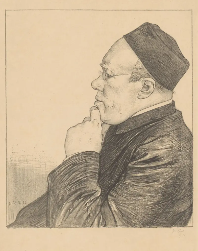 Porträtt av Herman Johannes Aloysius Maria Schaepman av Jan Veth