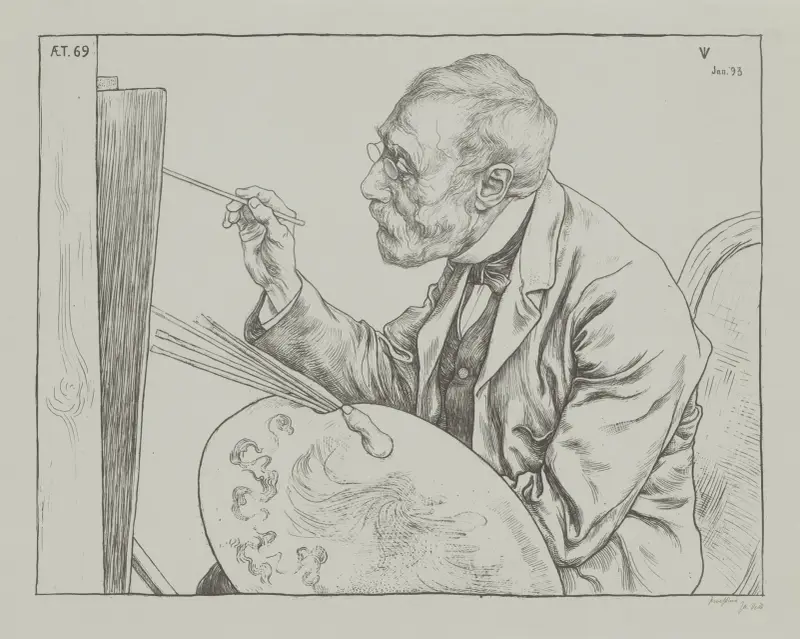 Porträtt av Jozef Israëls av Jan Veth