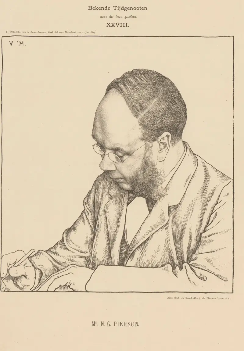 Porträtt av Nicolaas Gerard Pierson av Jan Veth