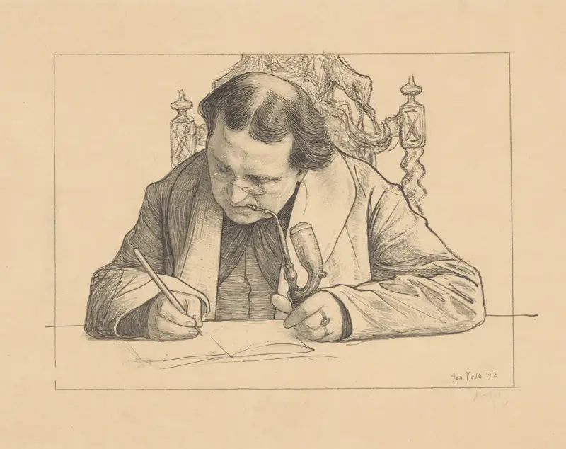 Porträtt av skrivande Abraham Kuyper av Jan Veth