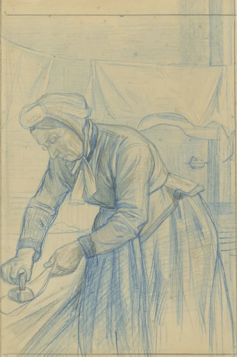 Strijkende vrouw von Jan Veth