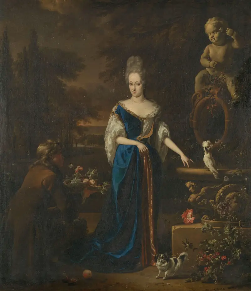 Portrait of Maria Cornelisz, Wife of Silvester van Tongeren av Jan Weenix