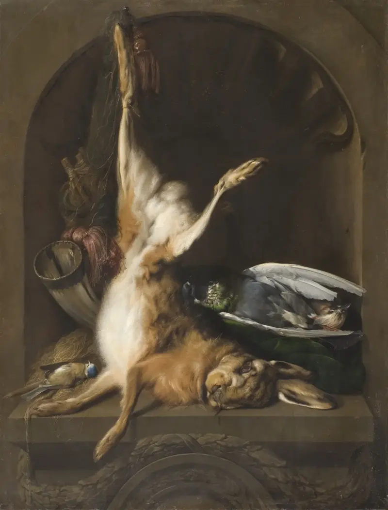 Stilleben med hare av Jan Weenix