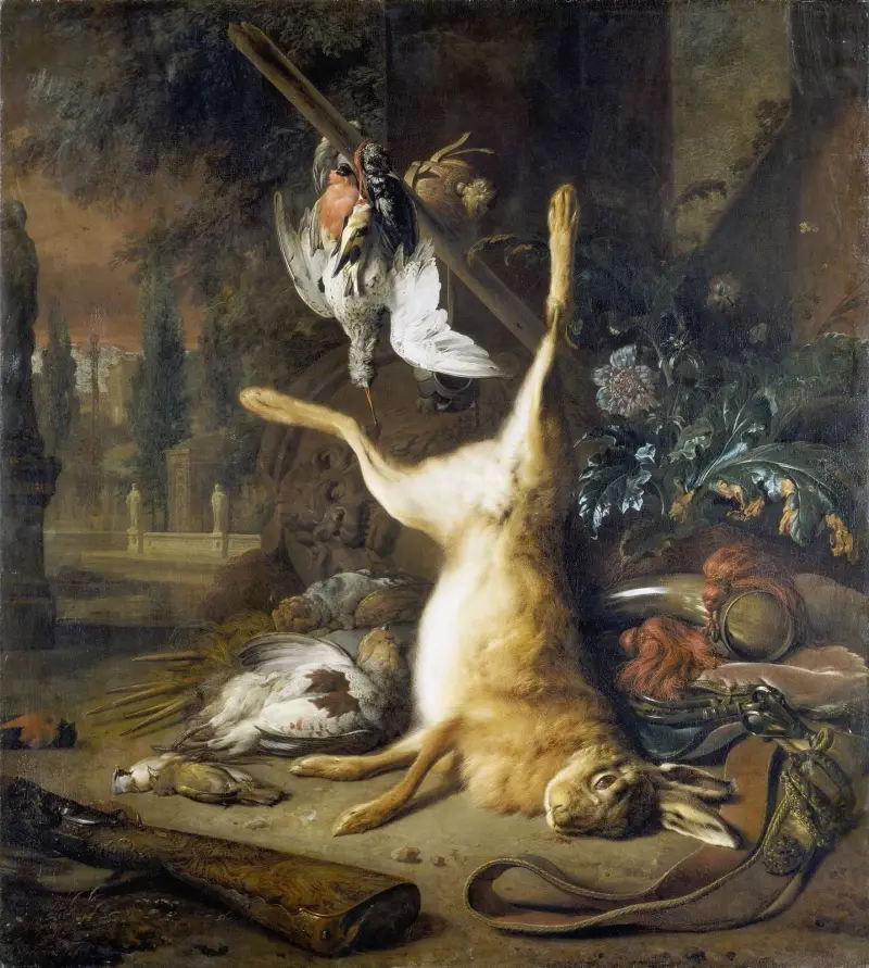 Still Life With Dead Rabbit And Birds av Jan Weenix