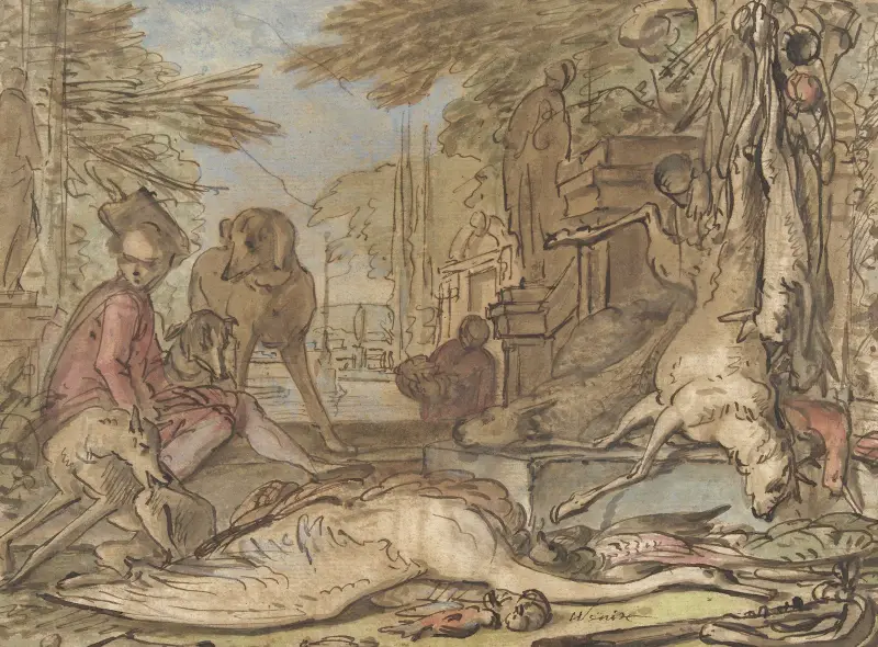 Stilleben med vilt av Jan Weenix