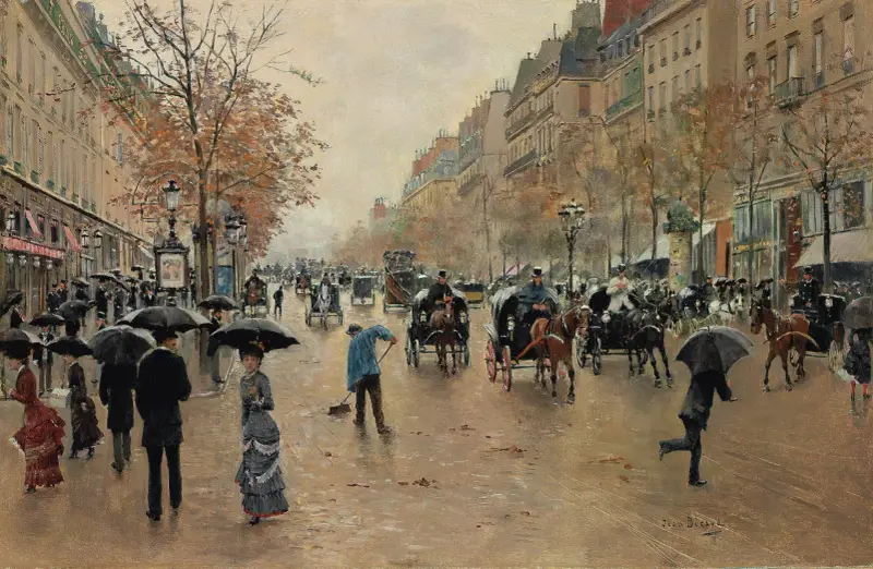 Boulevard Poissonnière på hösten av Jean Béraud