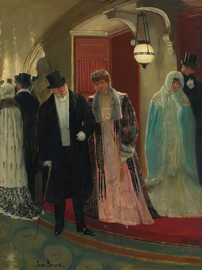 Verlassen der Opernloge von Jean Béraud