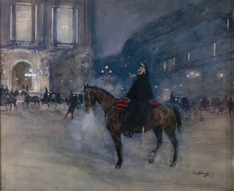 Operafasaden en galakväll av Jean Béraud