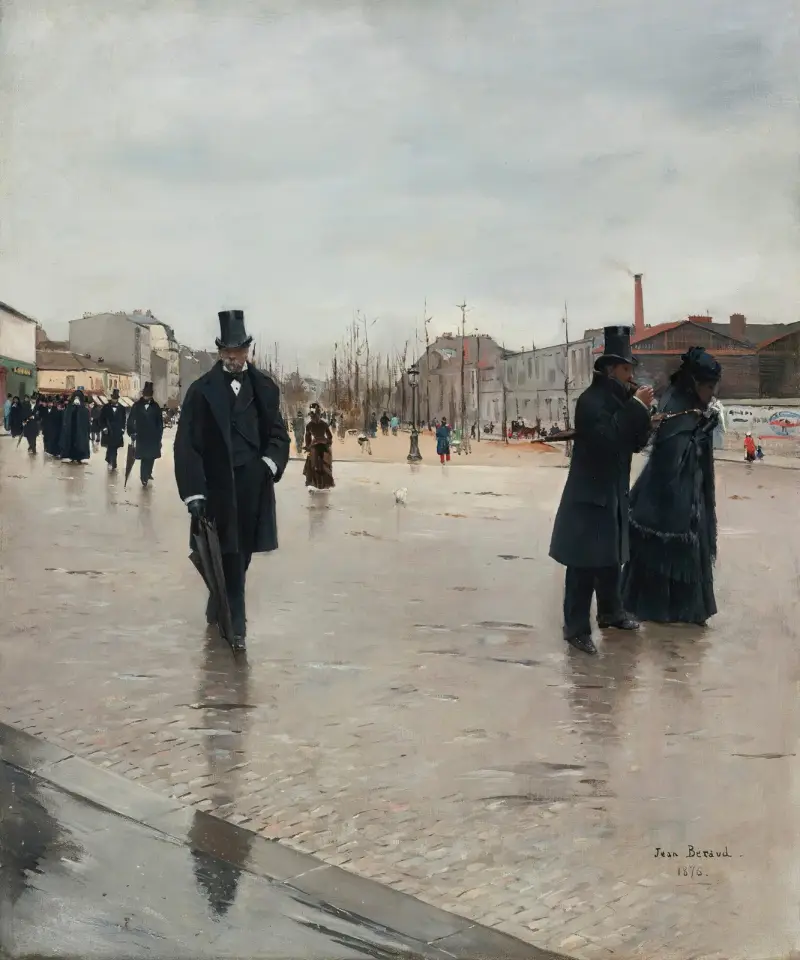 På väg från Montmartrekyrkogården av Jean Béraud