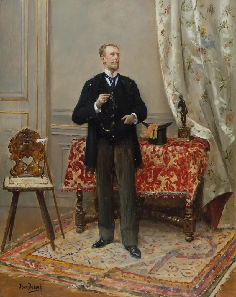 Portrait d’Edmond Taigny (1828-1906), historien et collectionneur av Jean Béraud