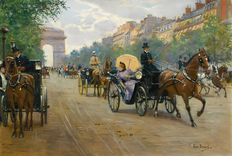 Scen på Champs-Élysées av Jean Béraud