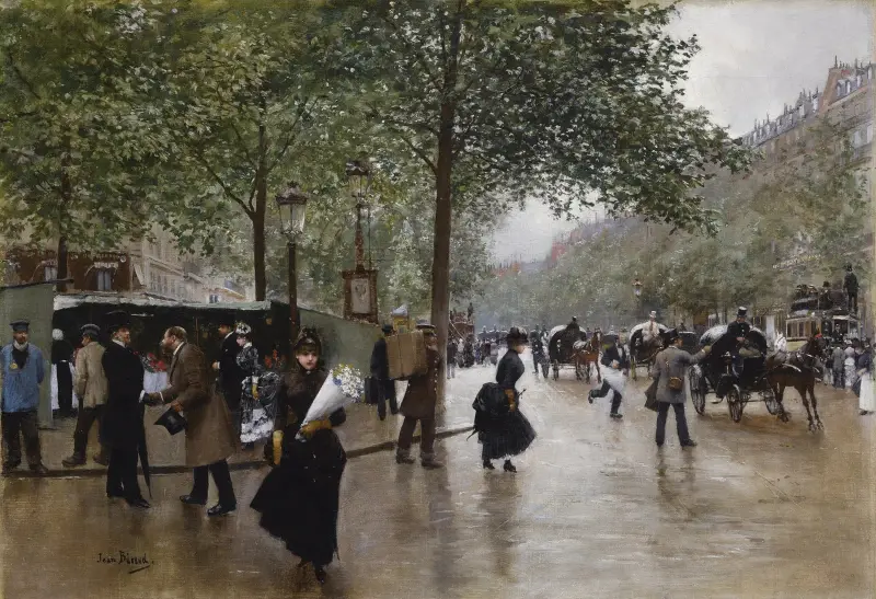 Sur les grands boulevards av Jean Béraud