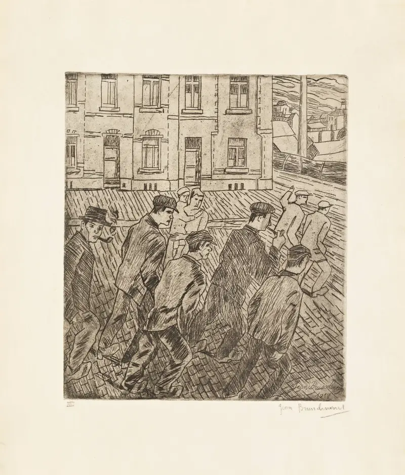 Arbeiter auf der Straße von Jean Brusselmans