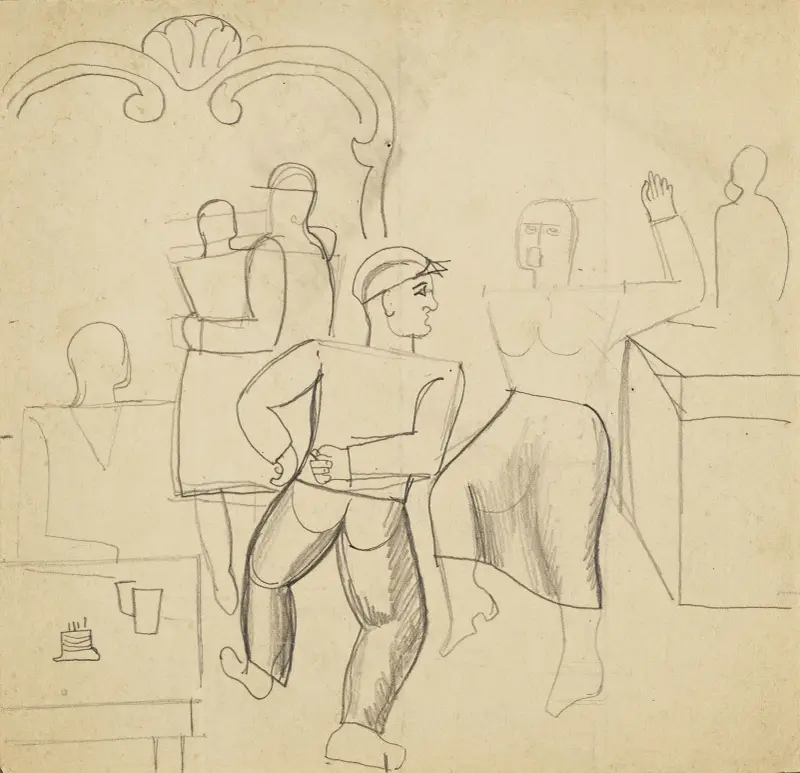 Caféscène av Jean Brusselmans