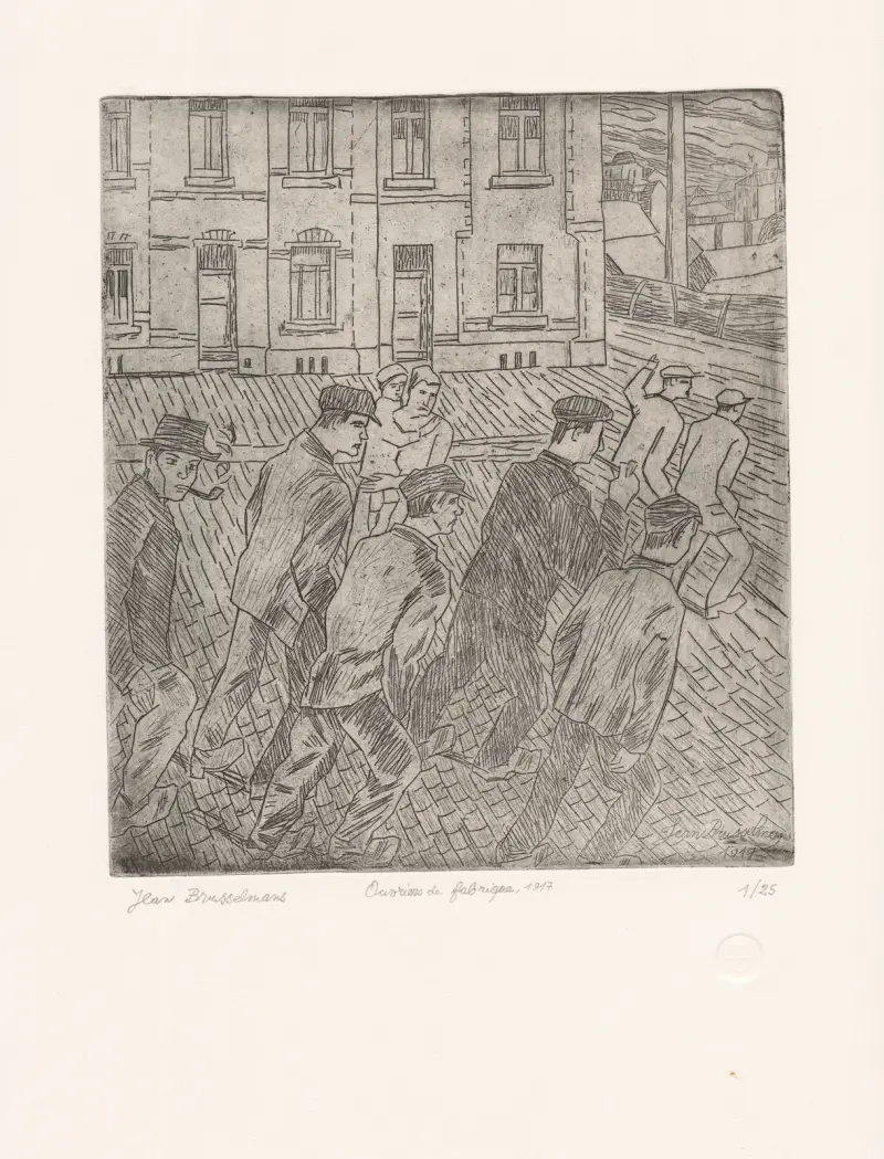 Factory workers av Jean Brusselmans