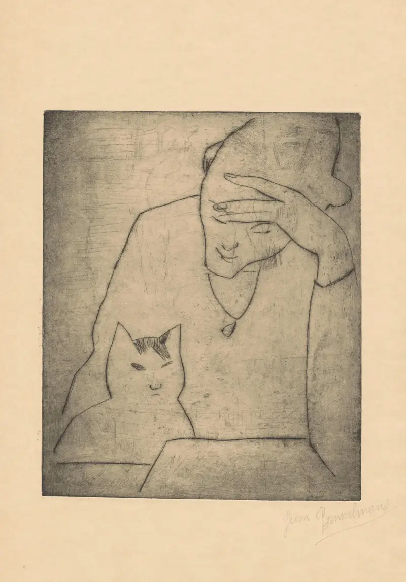 Kvinna och katt av Jean Brusselmans