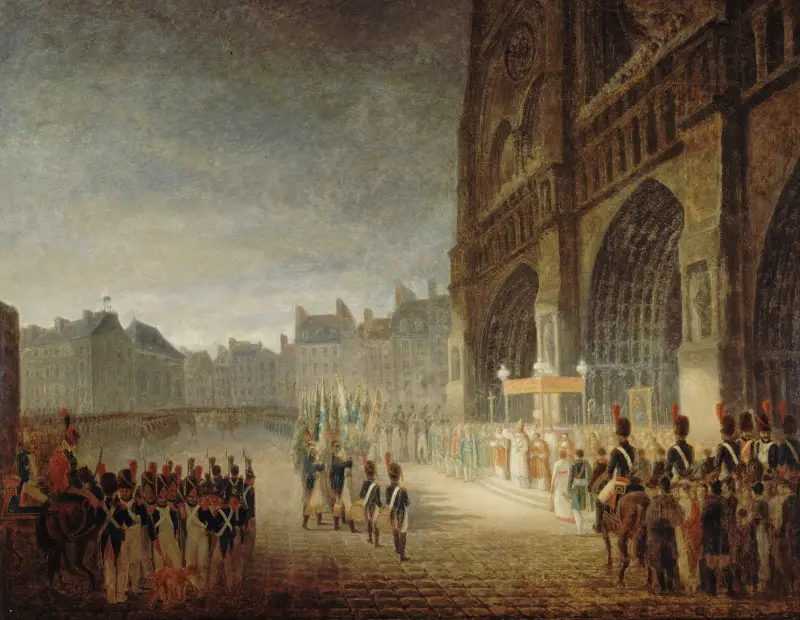Die Segnung der Fahnen auf dem Vorplatz von Notre-Dame von Antoine-Jean Gros