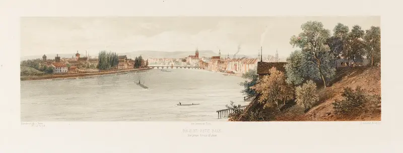 Basel och Kleinbasel, vy från St. Johann av Jean Jacottet